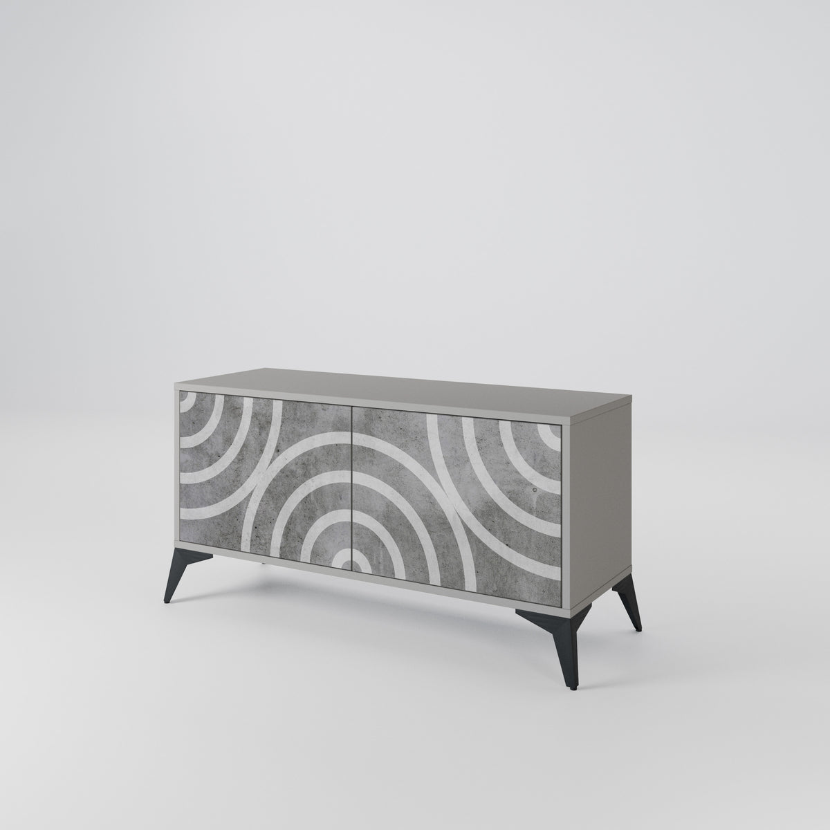 CIRCLE CONCRETE Compact 2-Door TV Cabinet