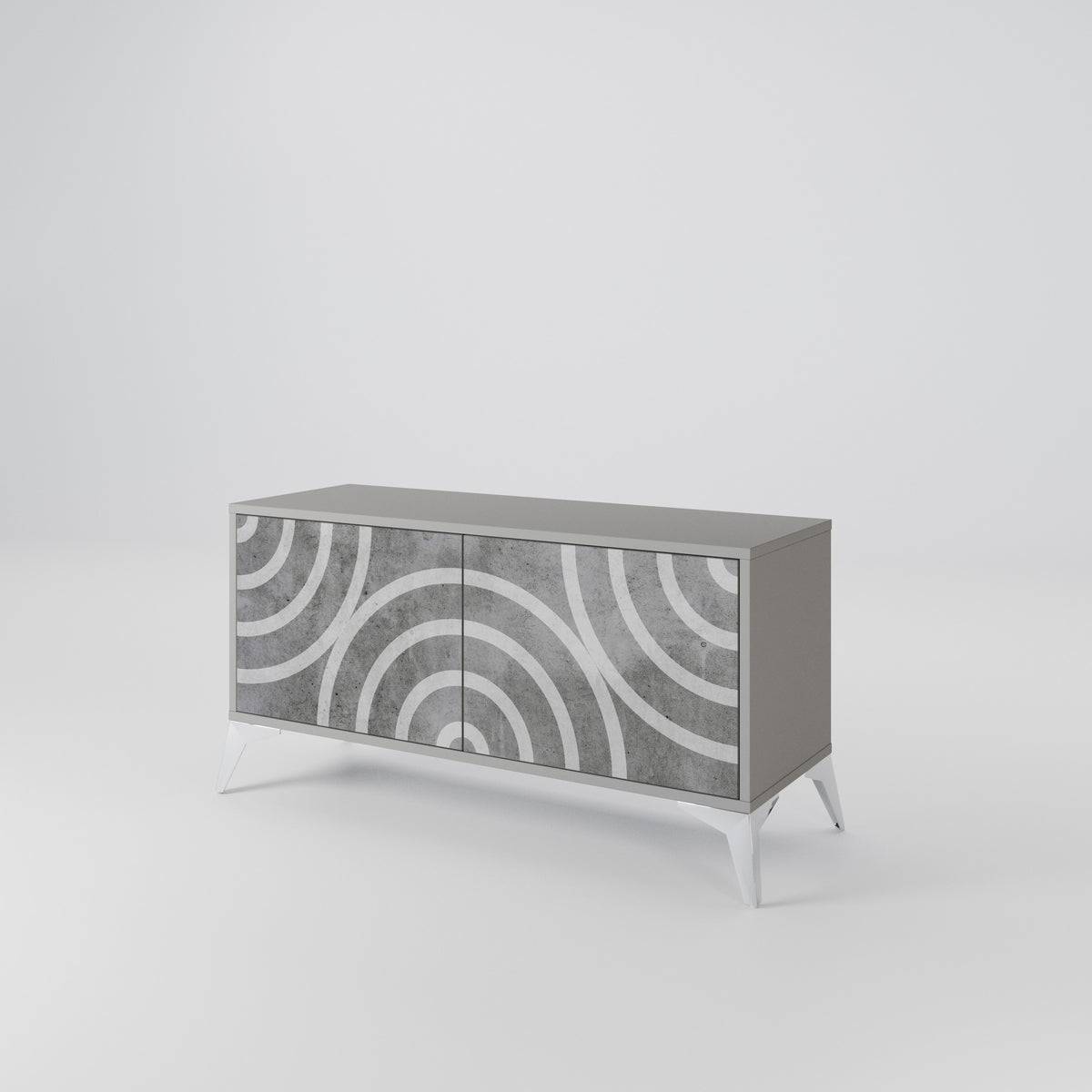 CIRCLE CONCRETE Compact 2-Door TV Cabinet