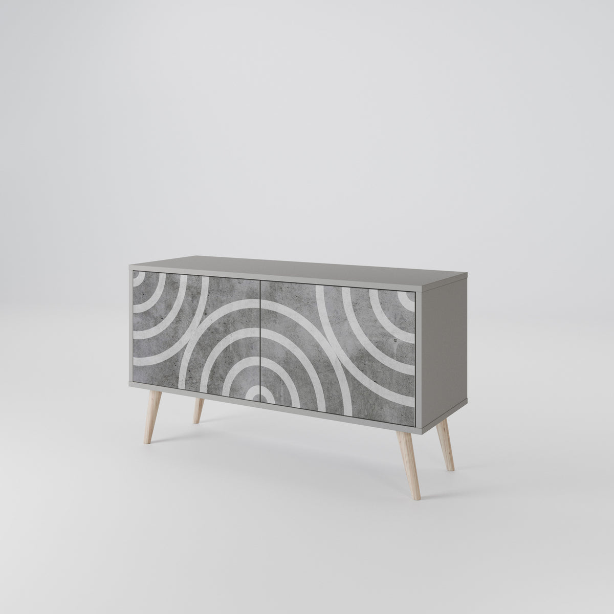 CIRCLE CONCRETE Compact 2-Door TV Cabinet