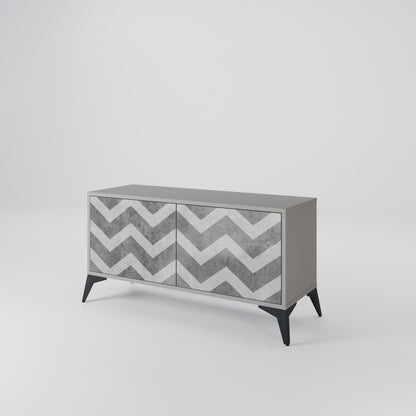 TOUGH ZIG ZAG Compact 2-Door TV Cabinet
