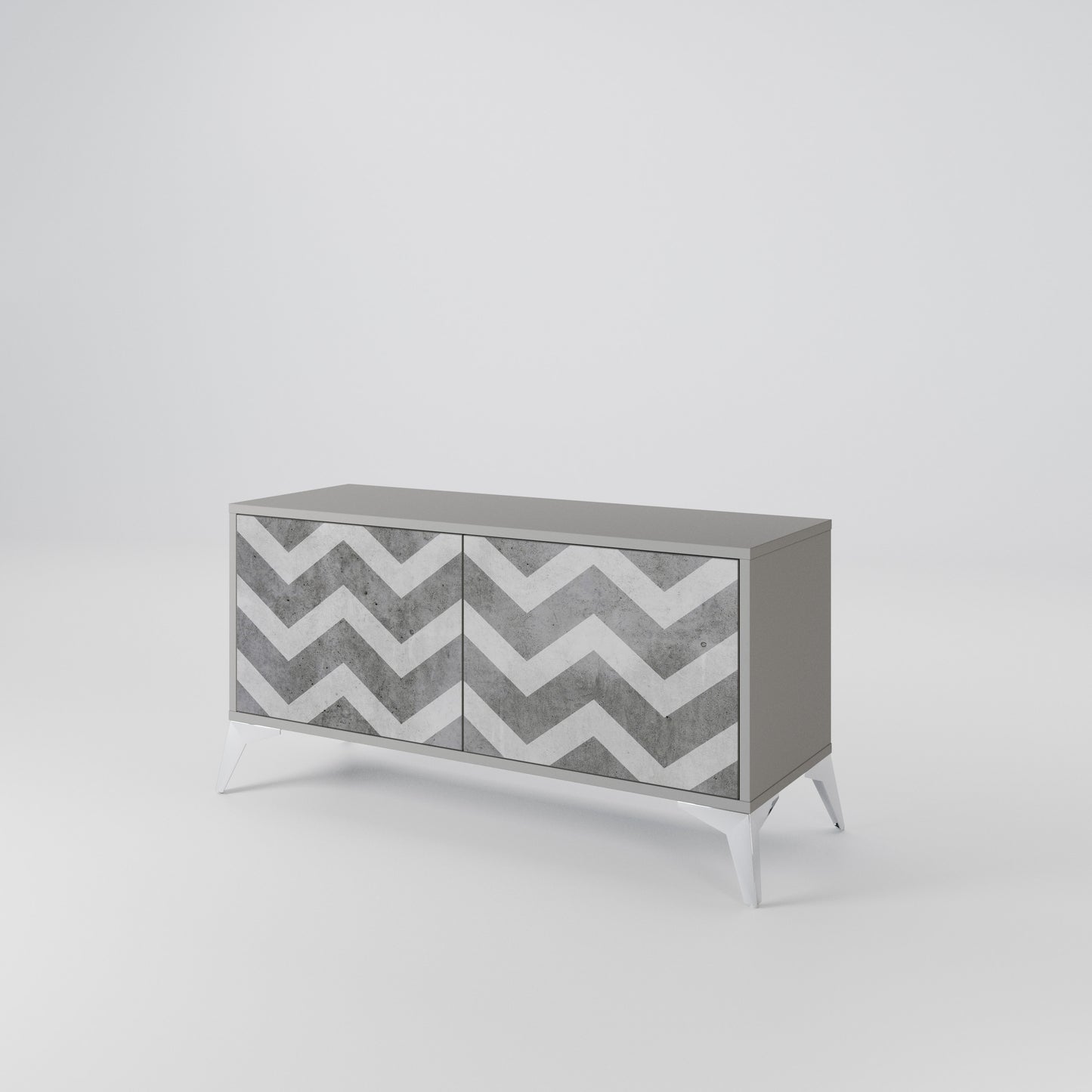 TOUGH ZIG ZAG Compact 2-Door TV Cabinet
