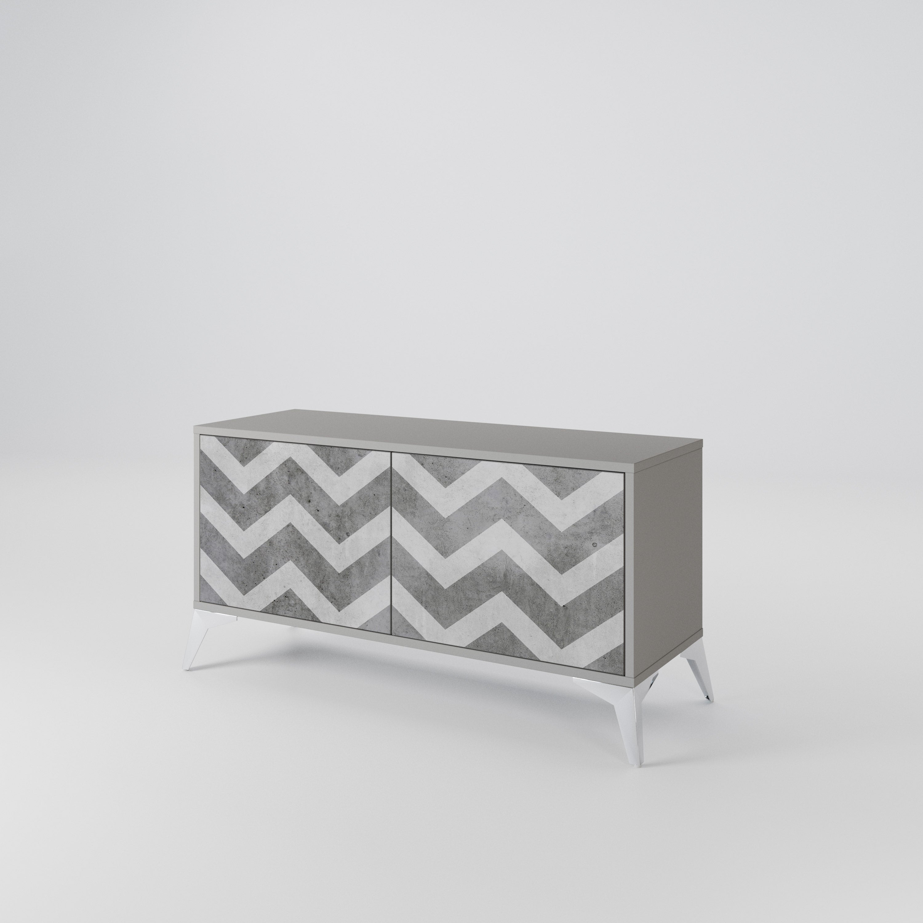 TOUGH ZIG ZAG Compact 2-Door TV Cabinet