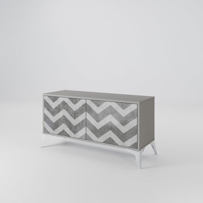TOUGH ZIG ZAG Compact 2-Door TV Cabinet