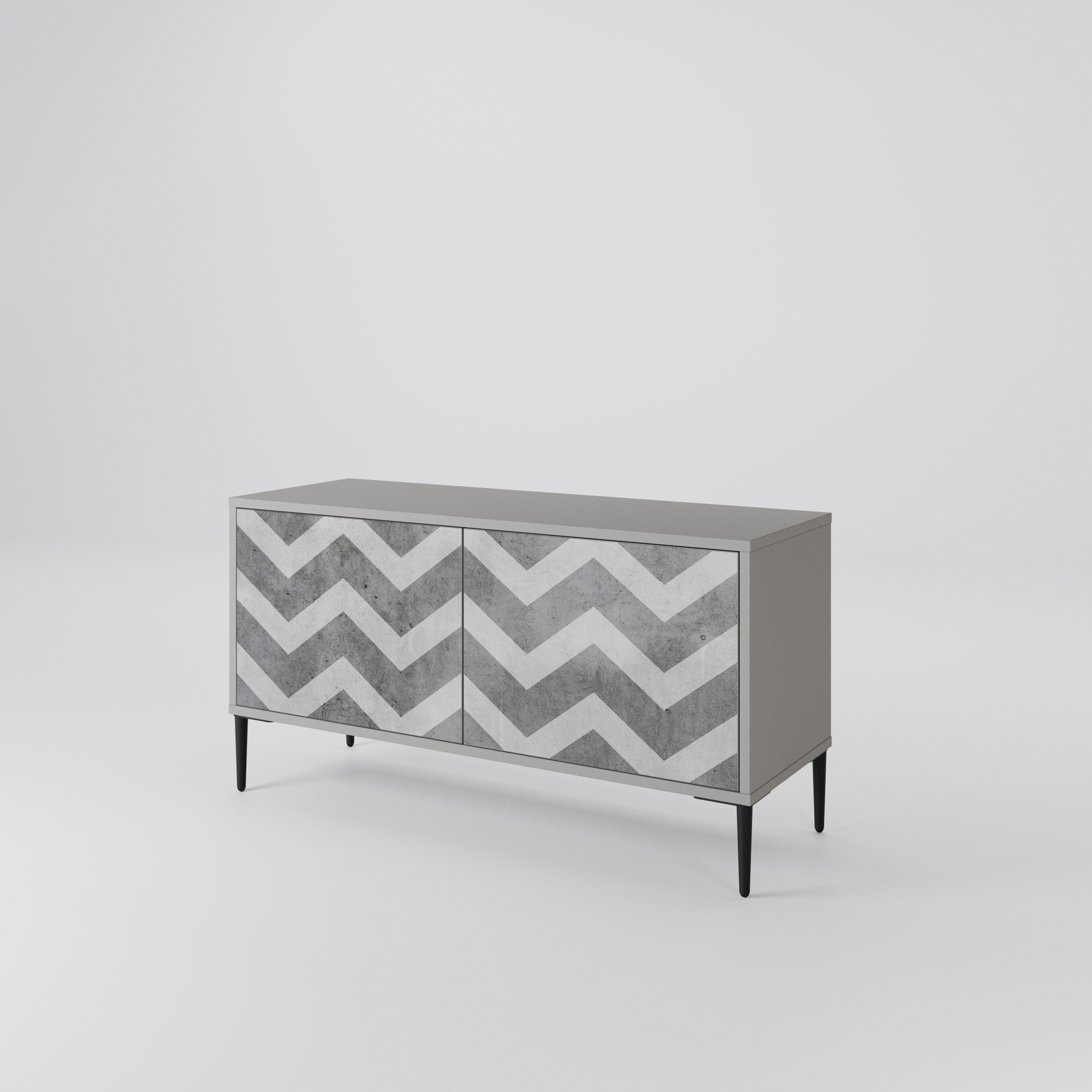 TOUGH ZIG ZAG Compact 2-Door TV Cabinet