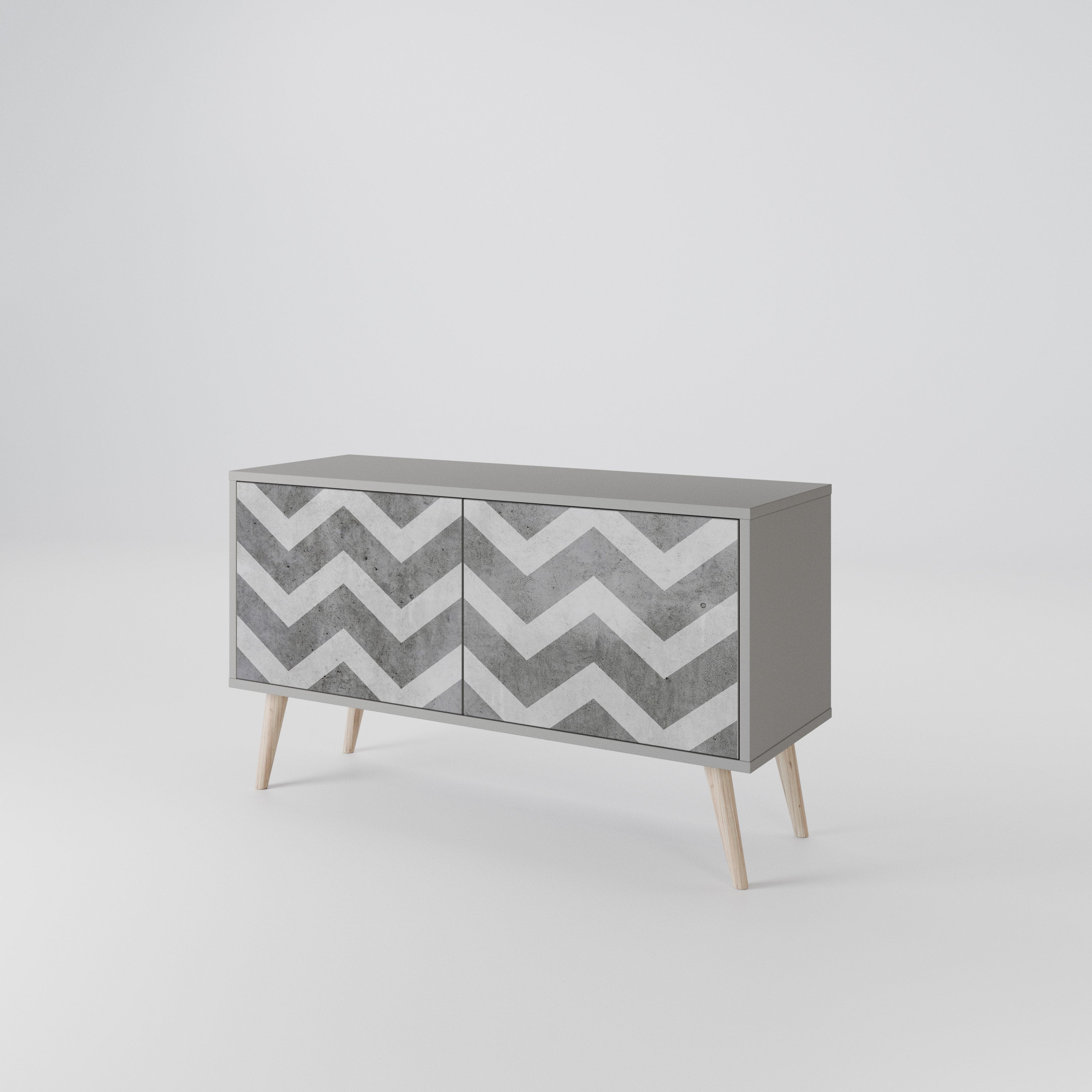 TOUGH ZIG ZAG Compact 2-Door TV Cabinet