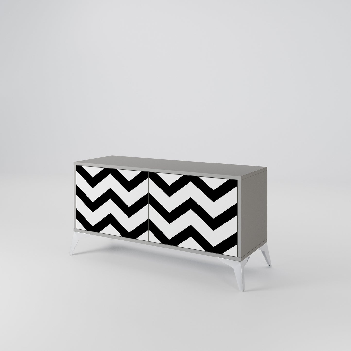 CLASSIC ZIG ZAG Compact 2-Door TV Cabinet