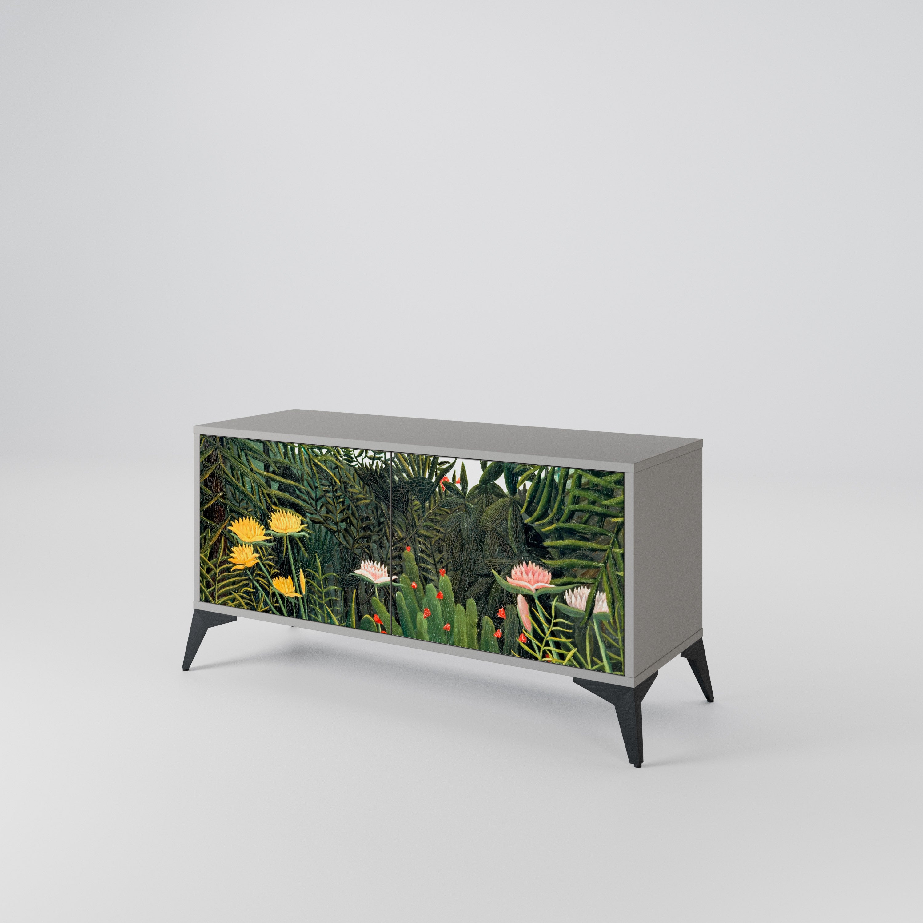 VIRGIN FOREST WITH SUNSET Compact 2-Door TV Cabinet