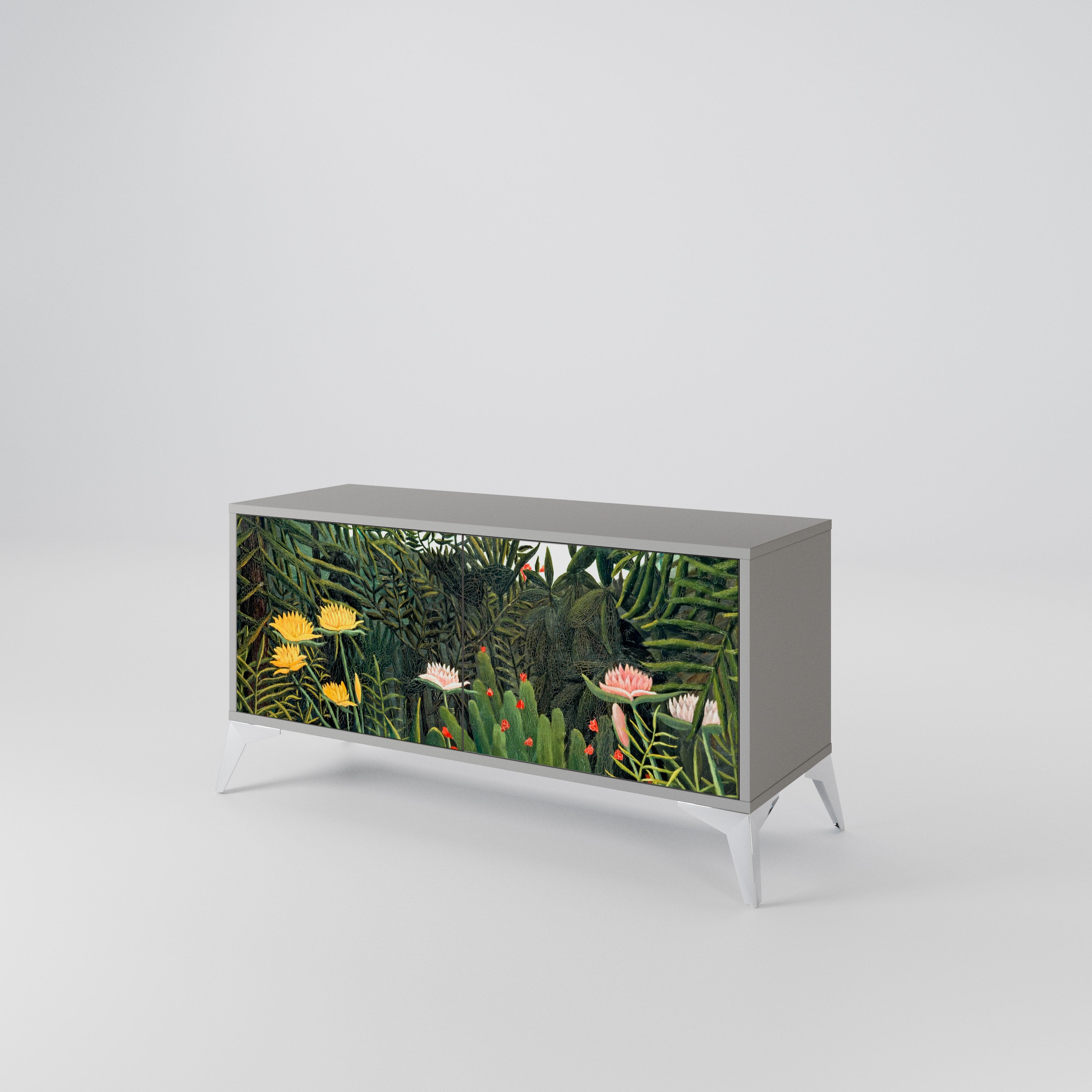 VIRGIN FOREST WITH SUNSET Compact 2-Door TV Cabinet