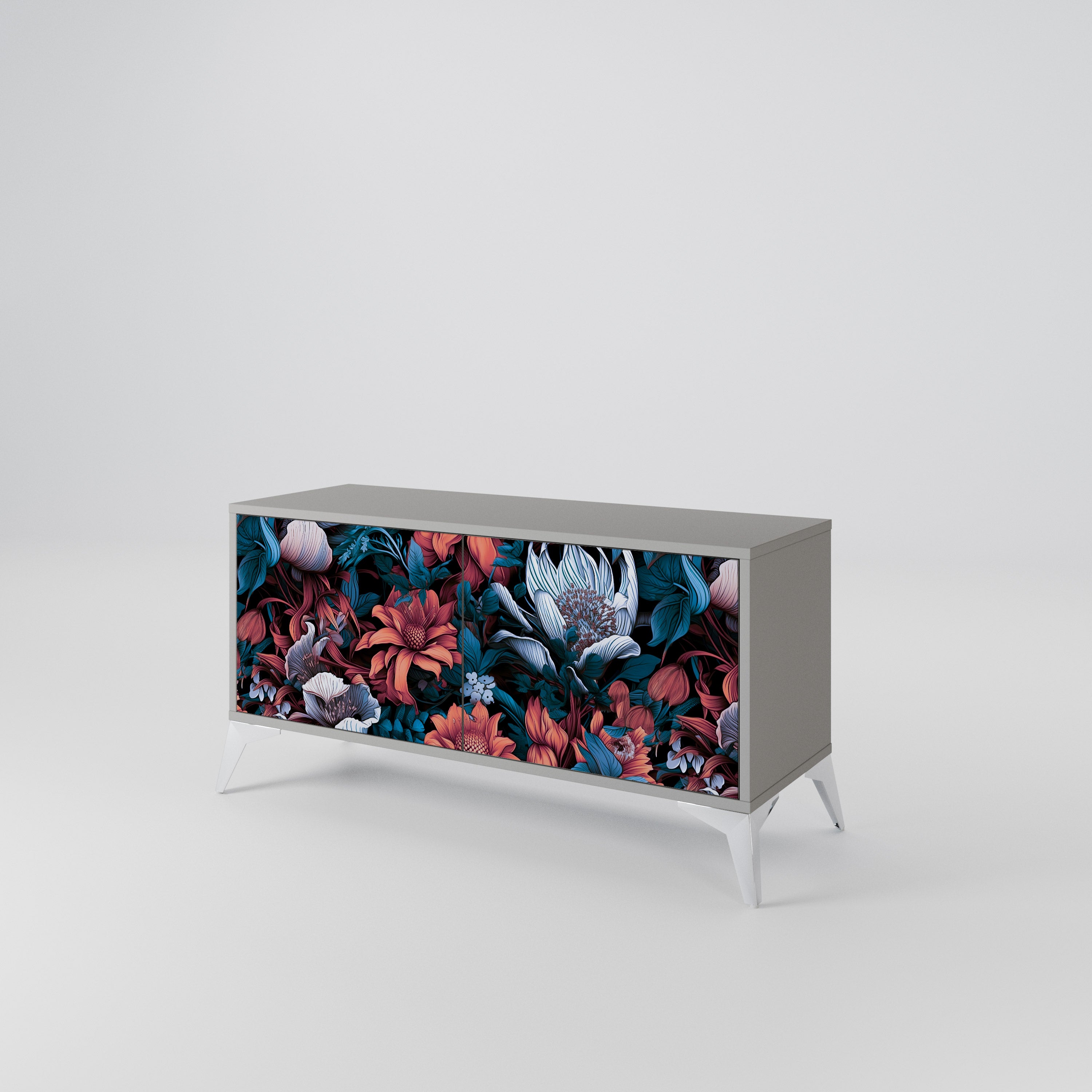 ETHEREAL BLOSSOMS Compact 2-Door TV Cabinet