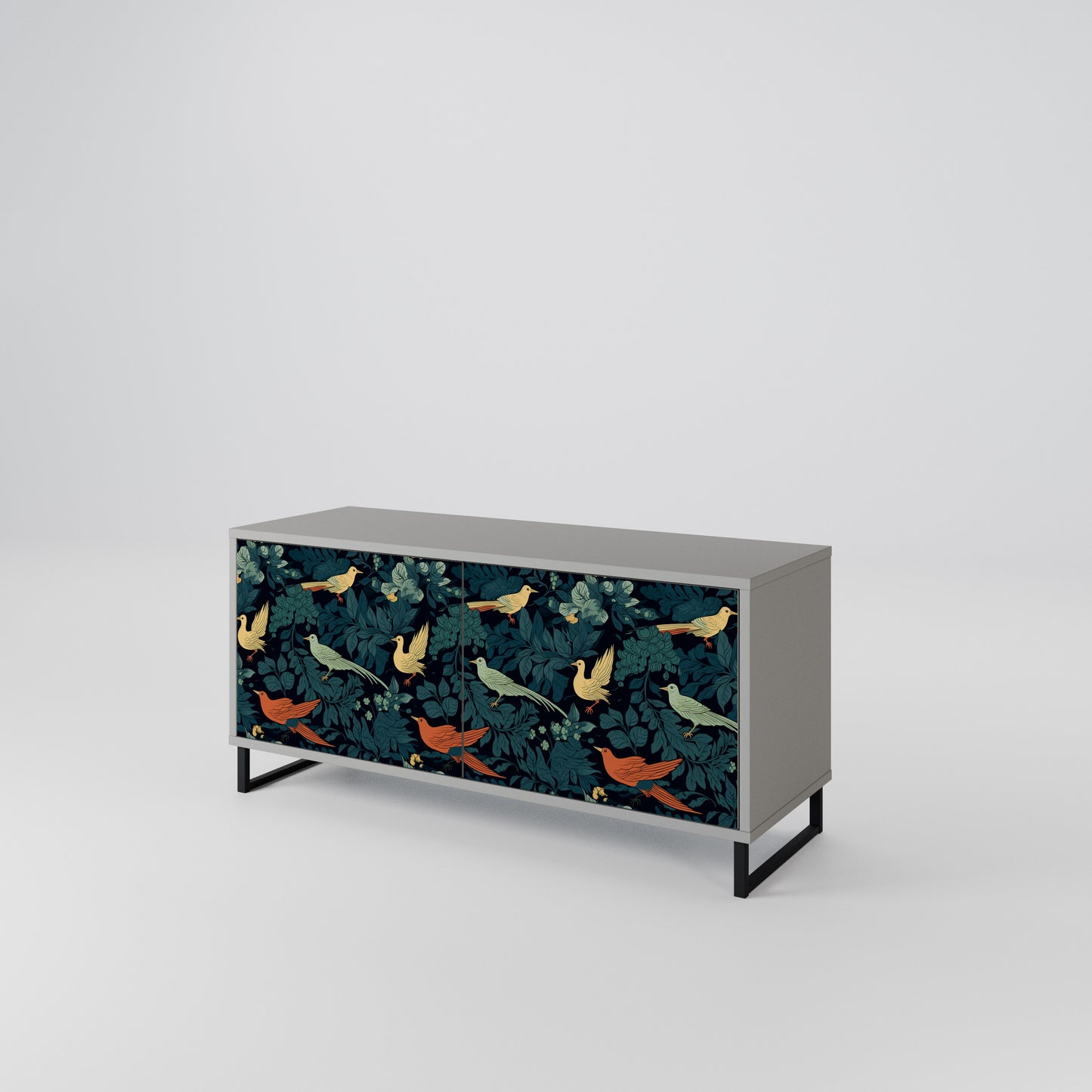 FOWL ORNAMENT Compact 2-Door TV Cabinet
