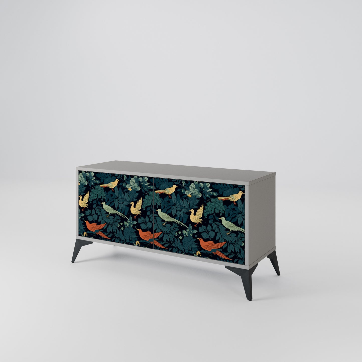 FOWL ORNAMENT Compact 2-Door TV Cabinet