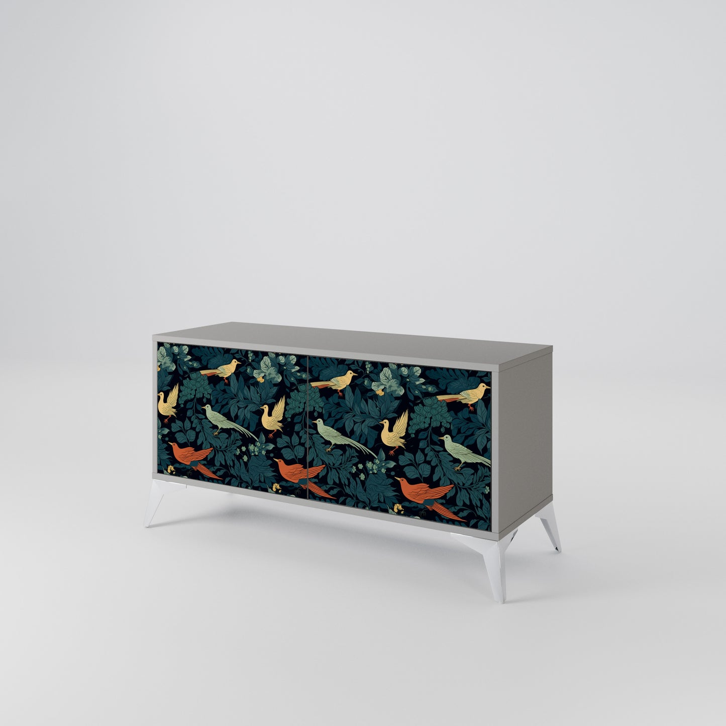 FOWL ORNAMENT Compact 2-Door TV Cabinet