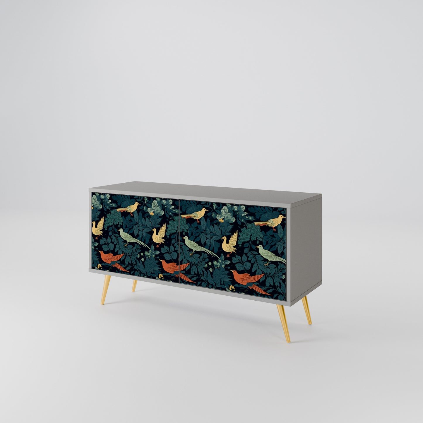 FOWL ORNAMENT Compact 2-Door TV Cabinet