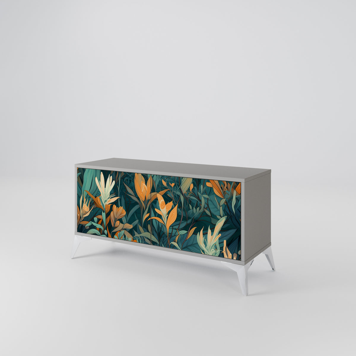 FLORAL SERENITY Compact 2-Door TV Cabinet