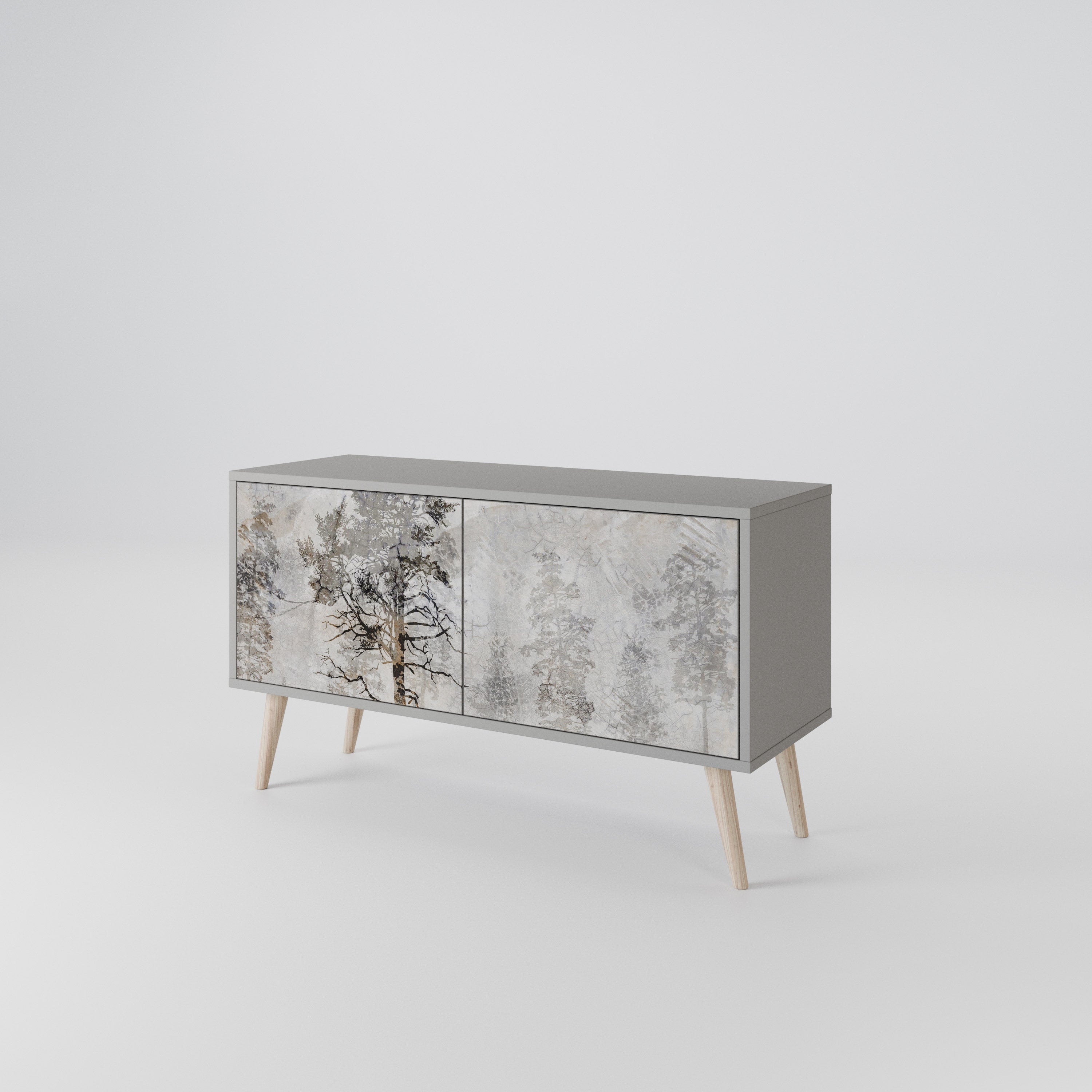 FADE IN THE TREES Compact 2-Door TV Cabinet