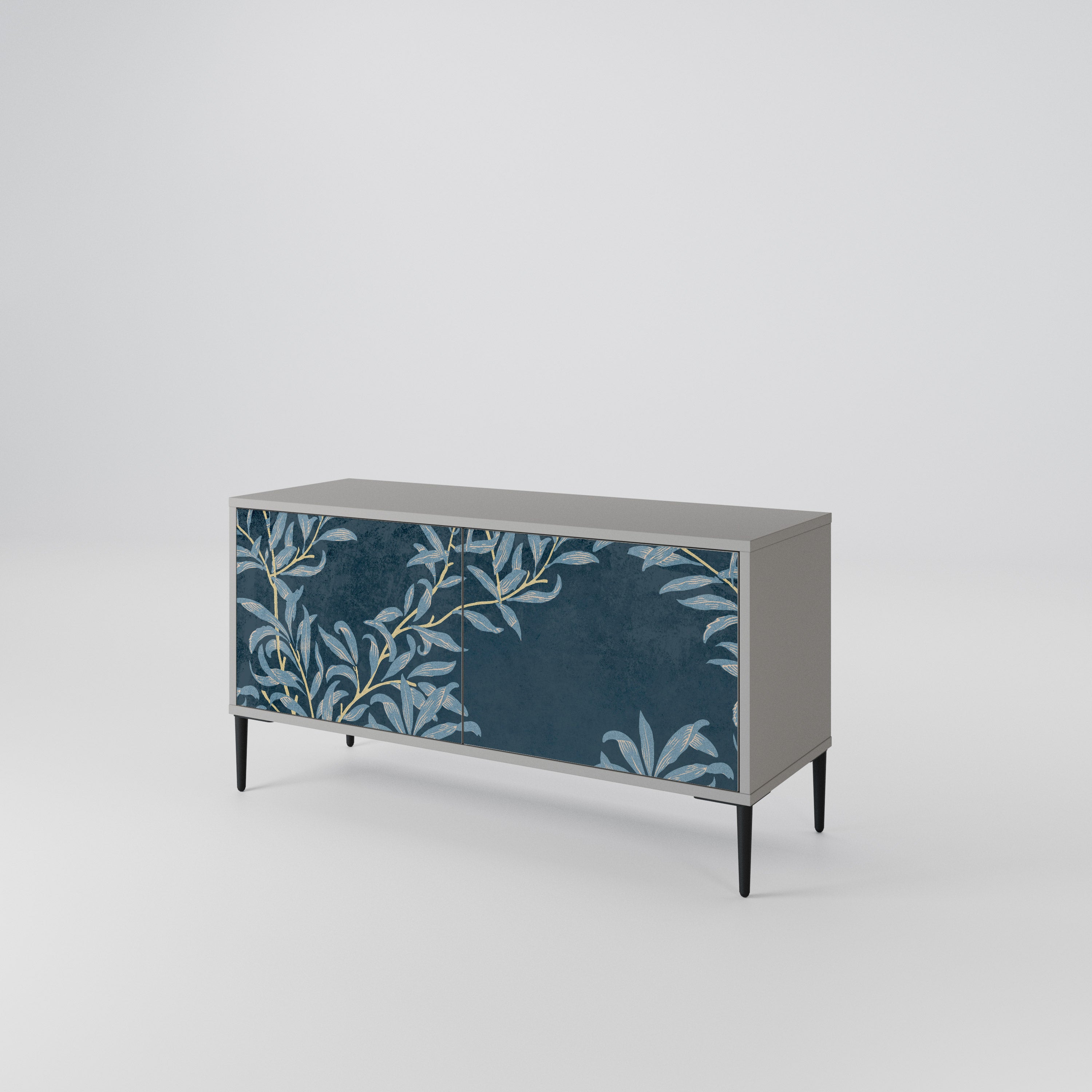 BLUE LEAVES Compact 2-Door TV Cabinet
