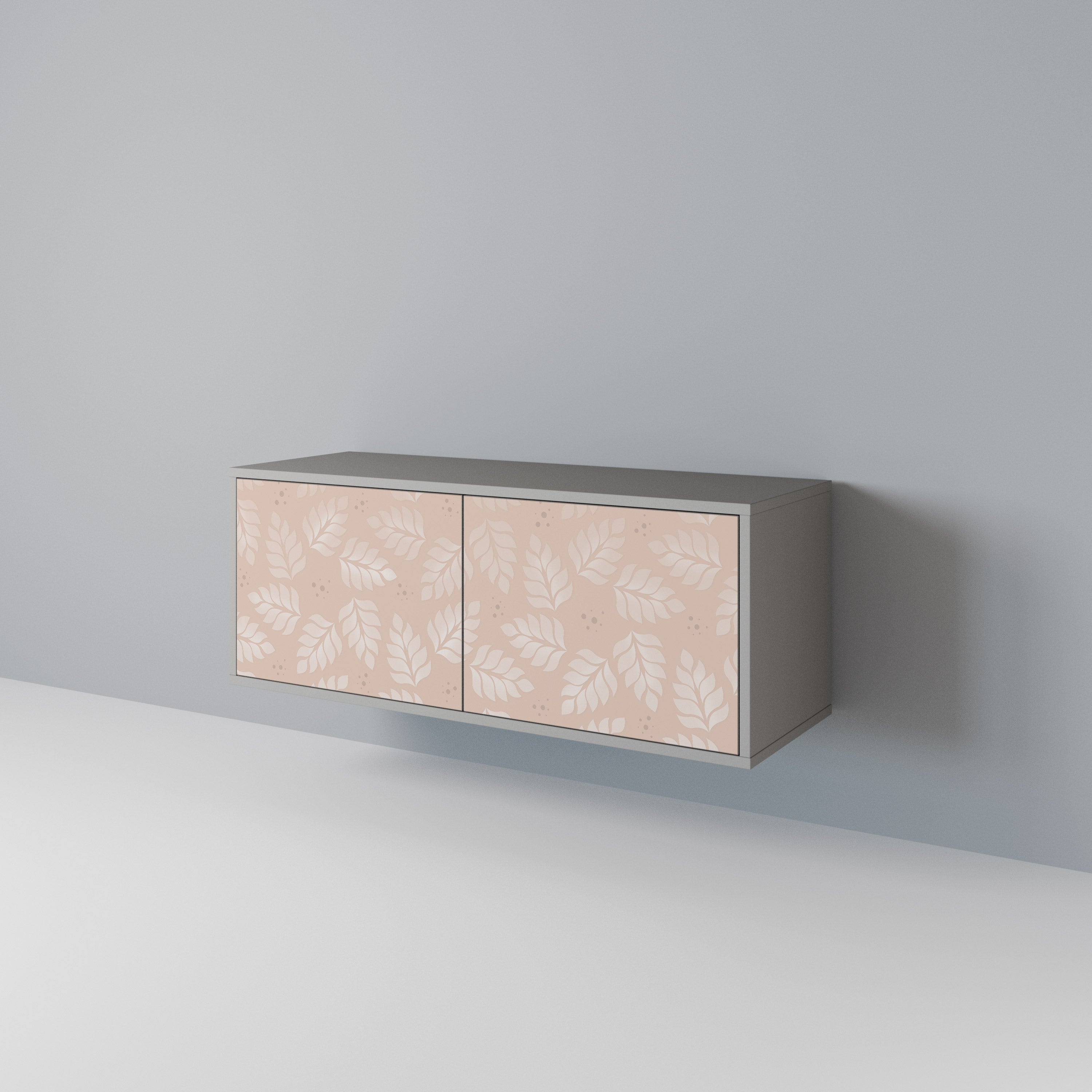 LEAVES ON BEIGE Compact 2-Door TV Cabinet