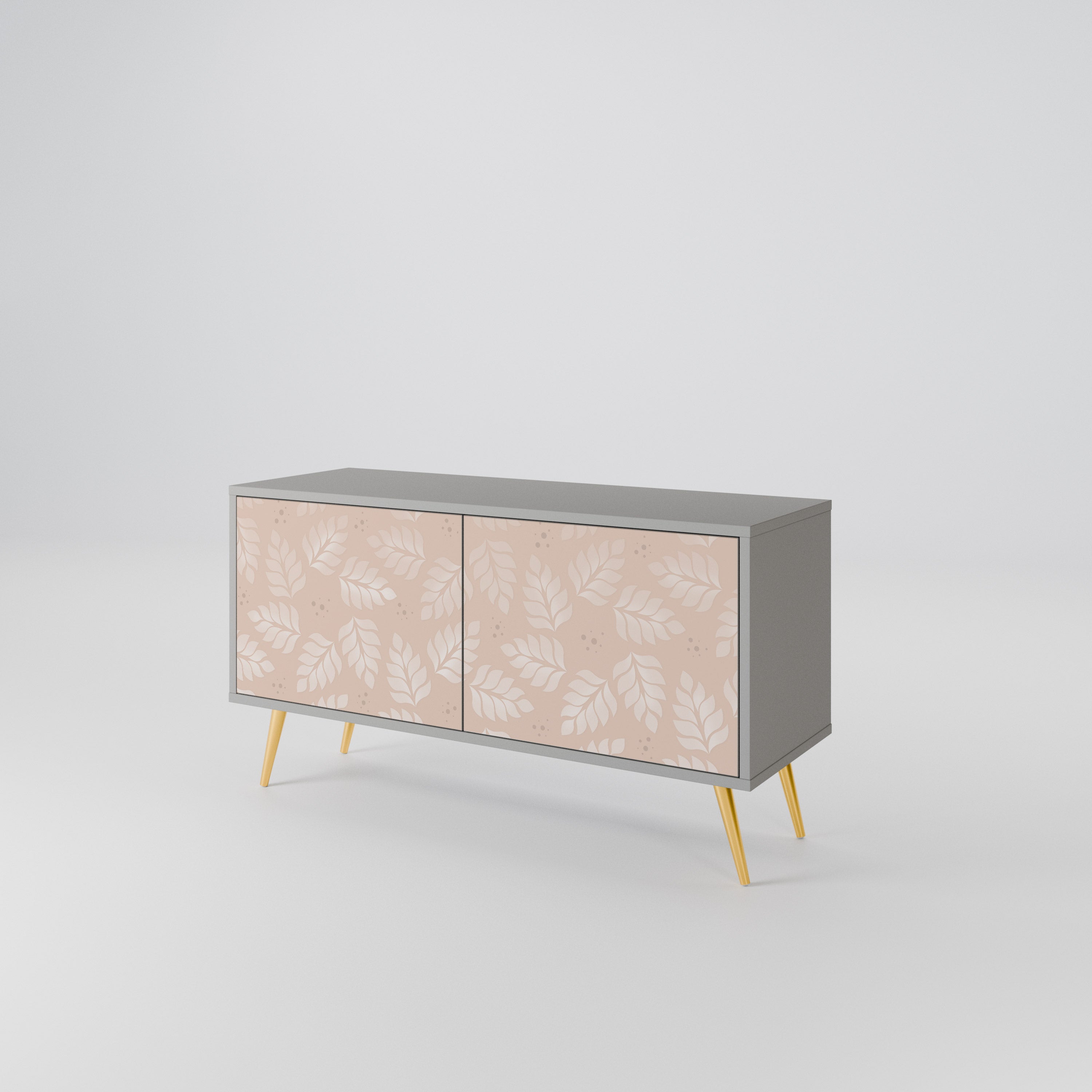 LEAVES ON BEIGE Compact 2-Door TV Cabinet