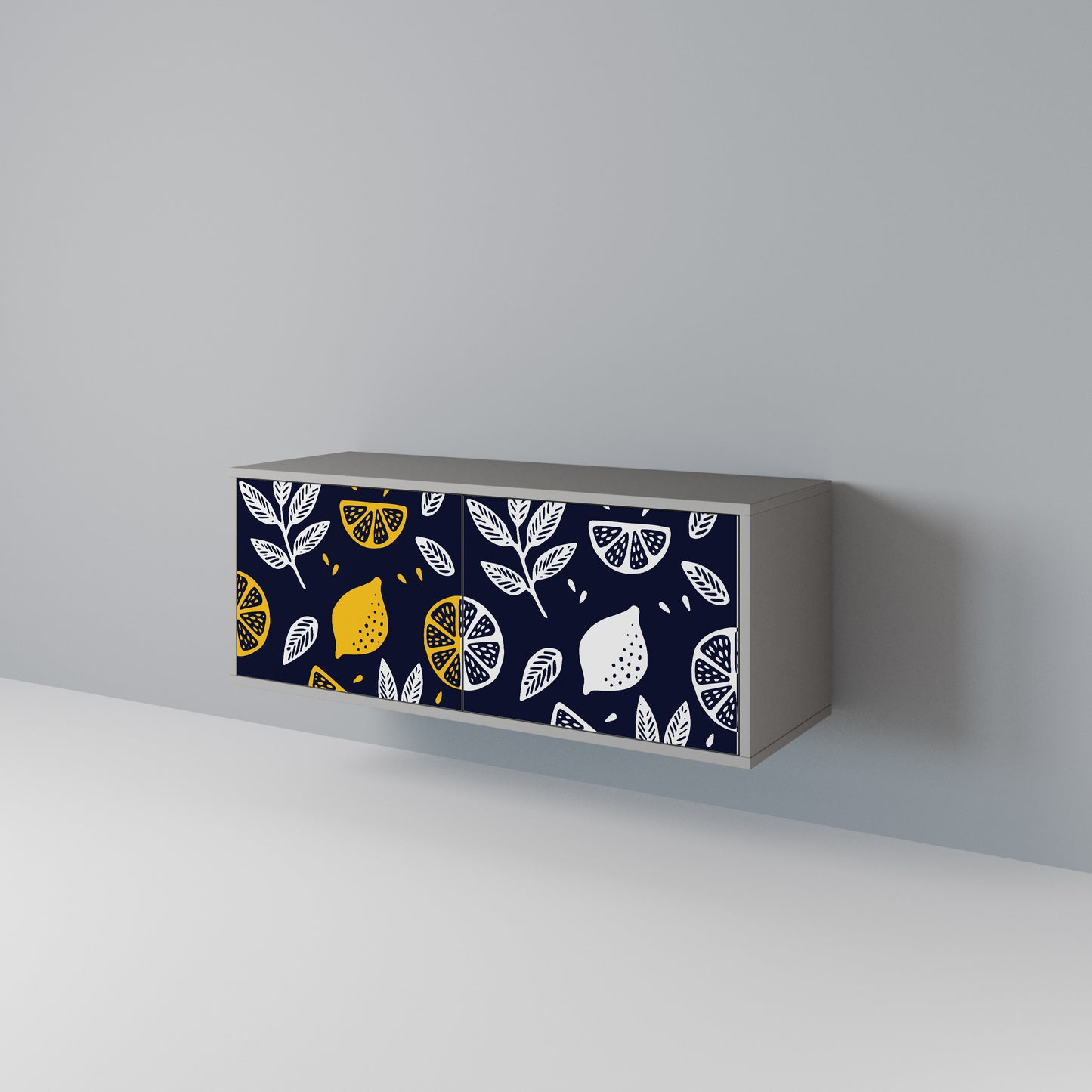 CITRUS BLACK AND WHITE Compact 2-Door TV Cabinet