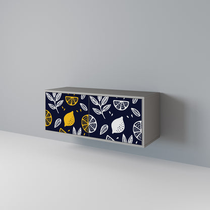 CITRUS BLACK AND WHITE Compact 2-Door TV Cabinet