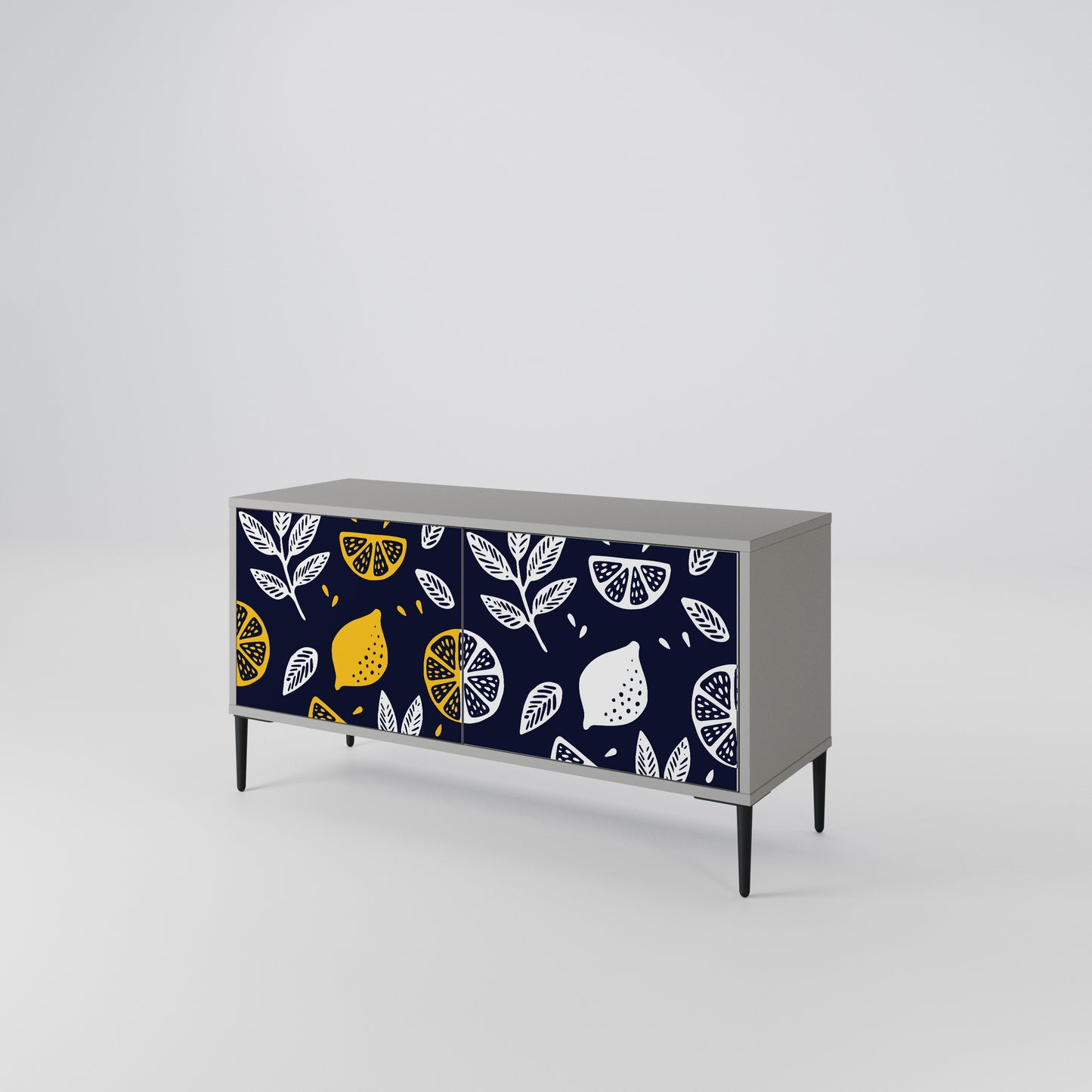 CITRUS BLACK AND WHITE Compact 2-Door TV Cabinet