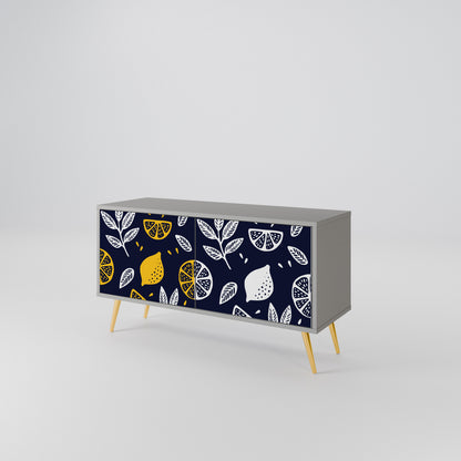 CITRUS BLACK AND WHITE Compact 2-Door TV Cabinet