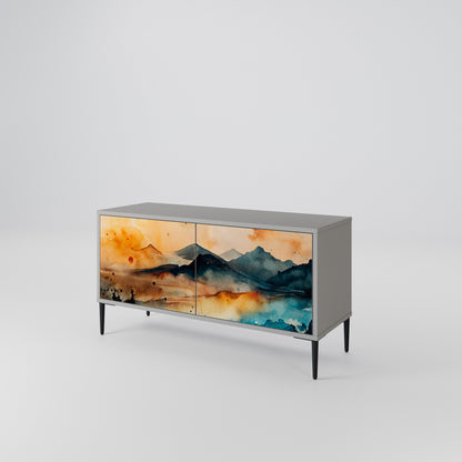 OMINOUS MOUNTAINS Compact 2-Door TV Cabinet