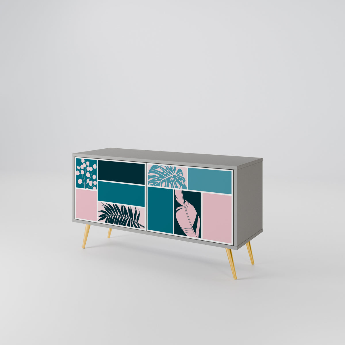 COMBINATION OF SHAPES Compact 2-Door TV Cabinet