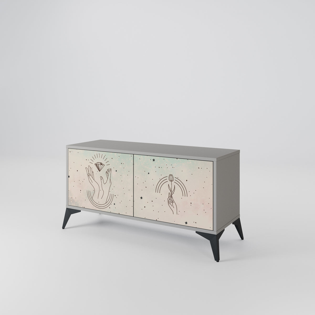 DELICATE BEAUTY Compact 2-Door TV Cabinet