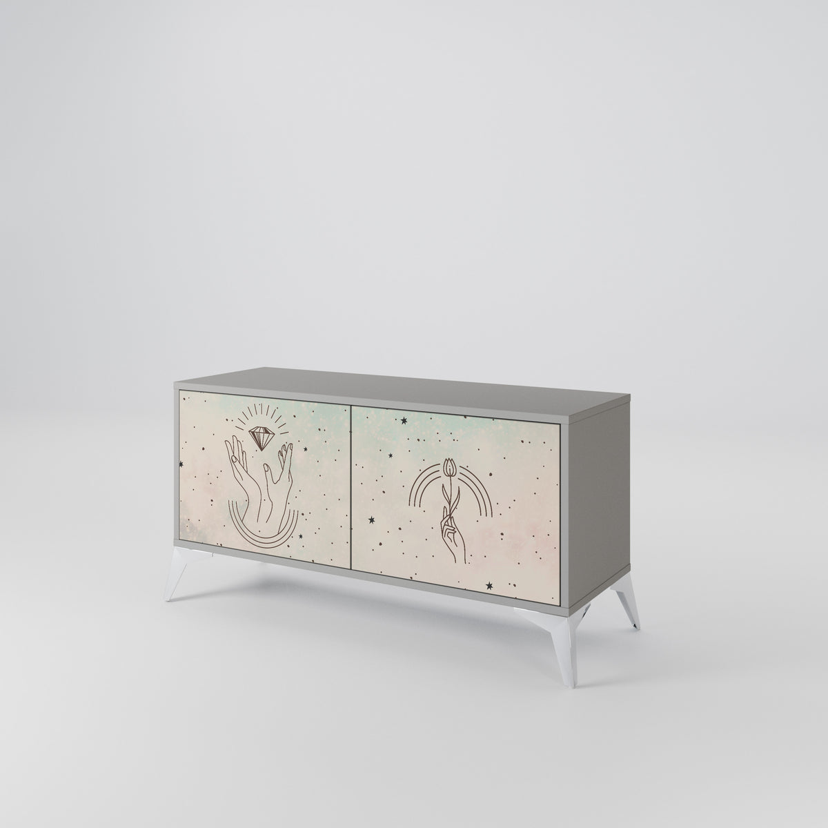 DELICATE BEAUTY Compact 2-Door TV Cabinet