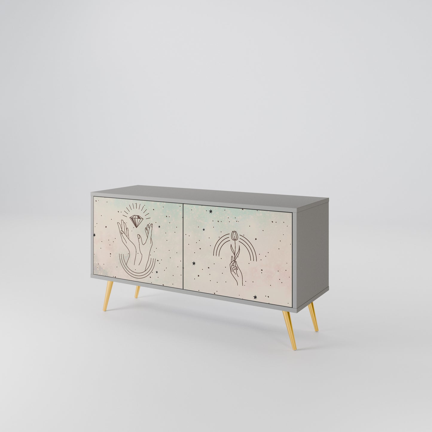 DELICATE BEAUTY Compact 2-Door TV Cabinet