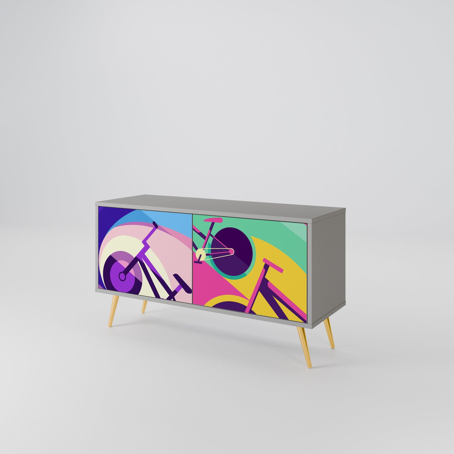 BIKE DREAMS Compact 2-Door TV Cabinet