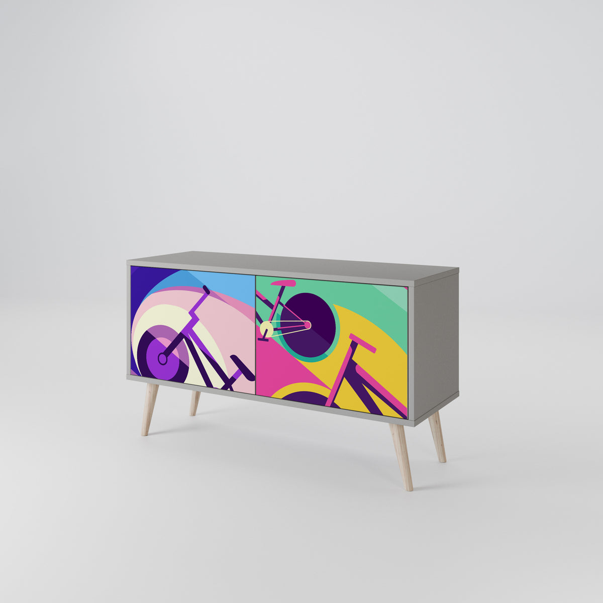 BIKE DREAMS Compact 2-Door TV Cabinet