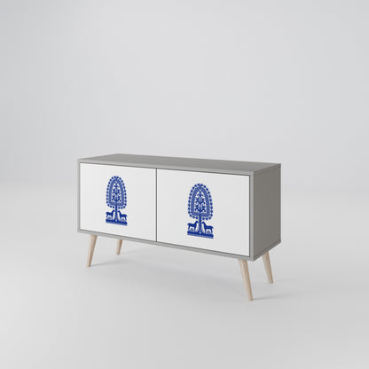 POLISH FOLK ART Compact 2-Door TV Cabinet