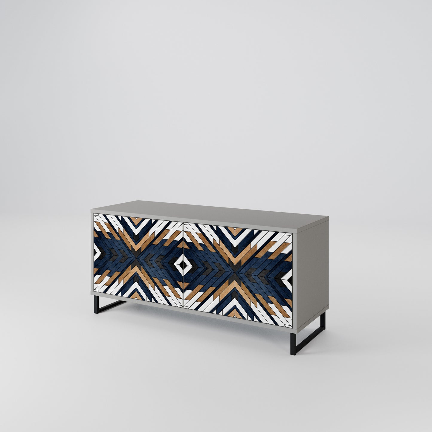 ARTFUL GEOMETRY Compact 2-Door TV Cabinet