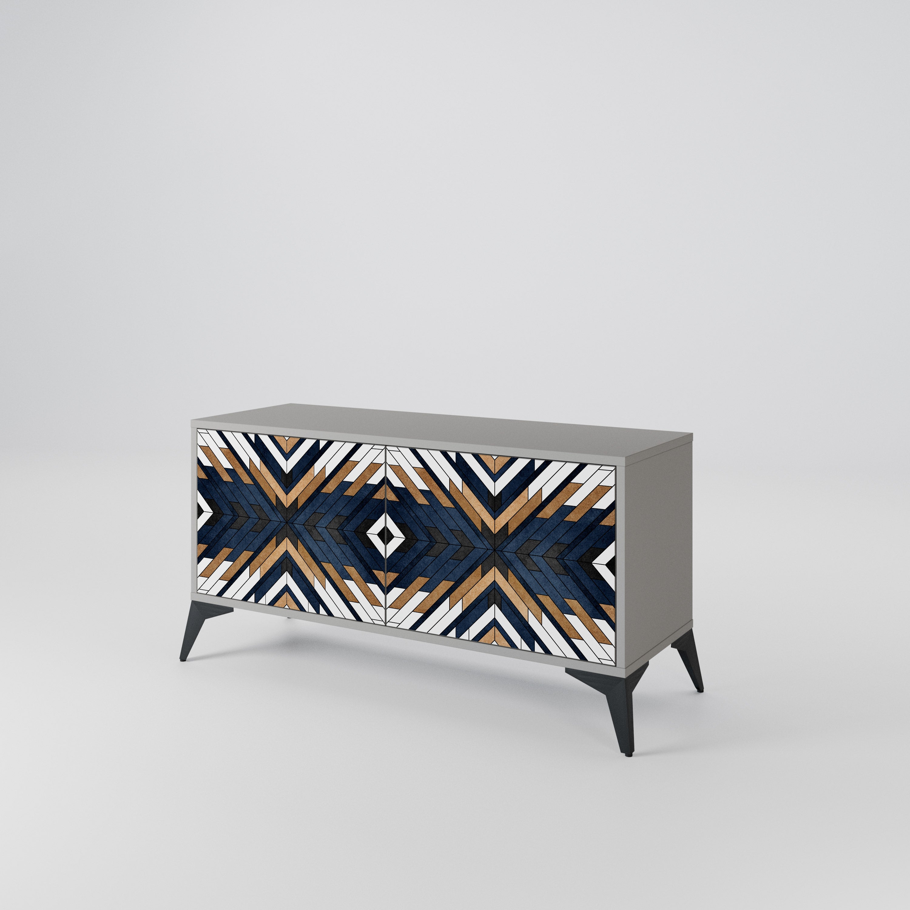 ARTFUL GEOMETRY Compact 2-Door TV Cabinet