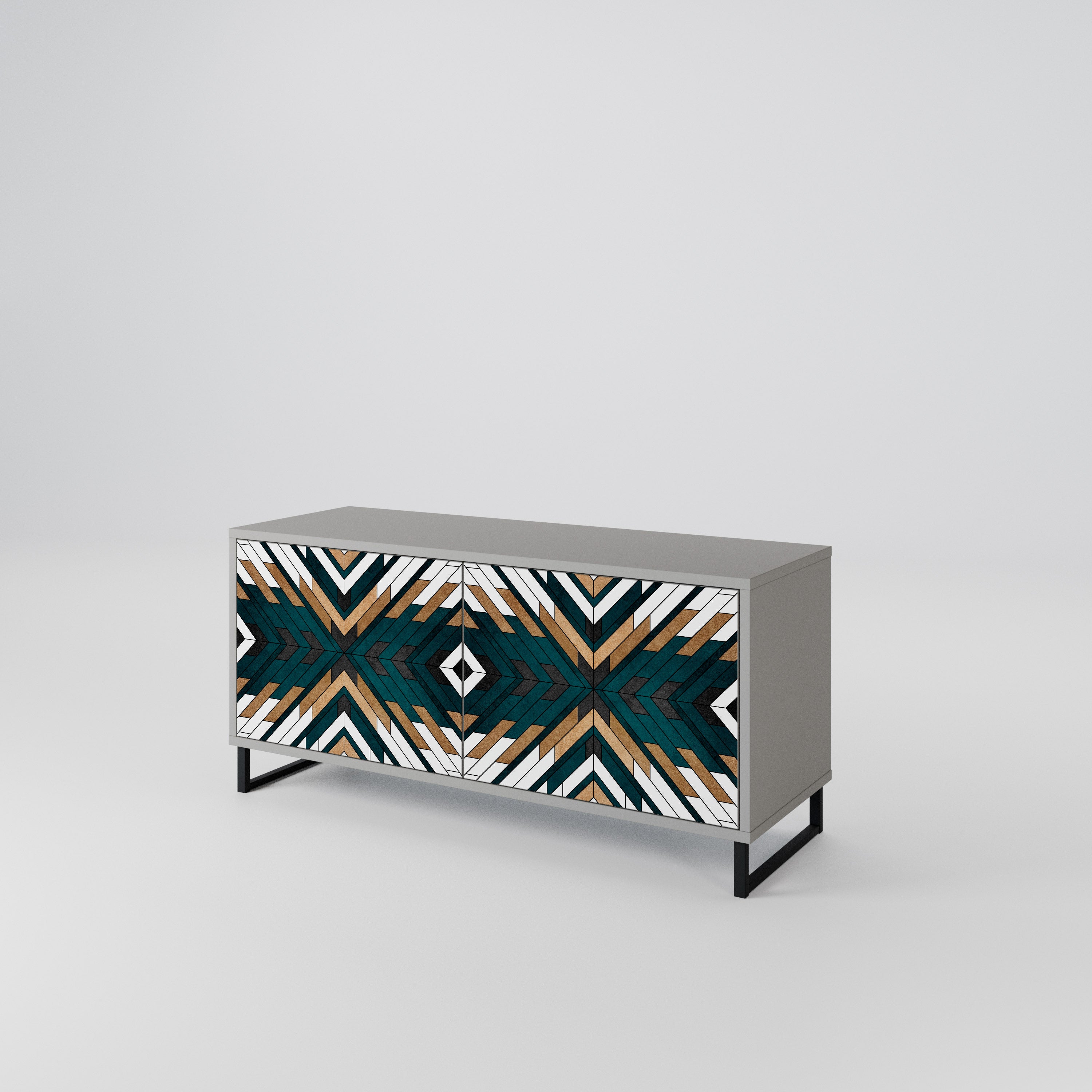 ARTISTIC GEOMETRY Compact 2-Door TV Cabinet