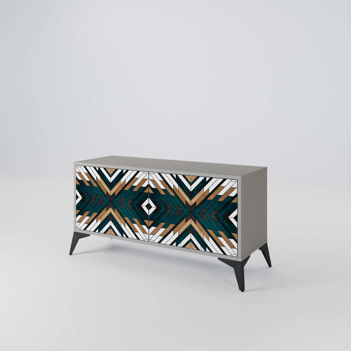 ARTISTIC GEOMETRY Compact 2-Door TV Cabinet
