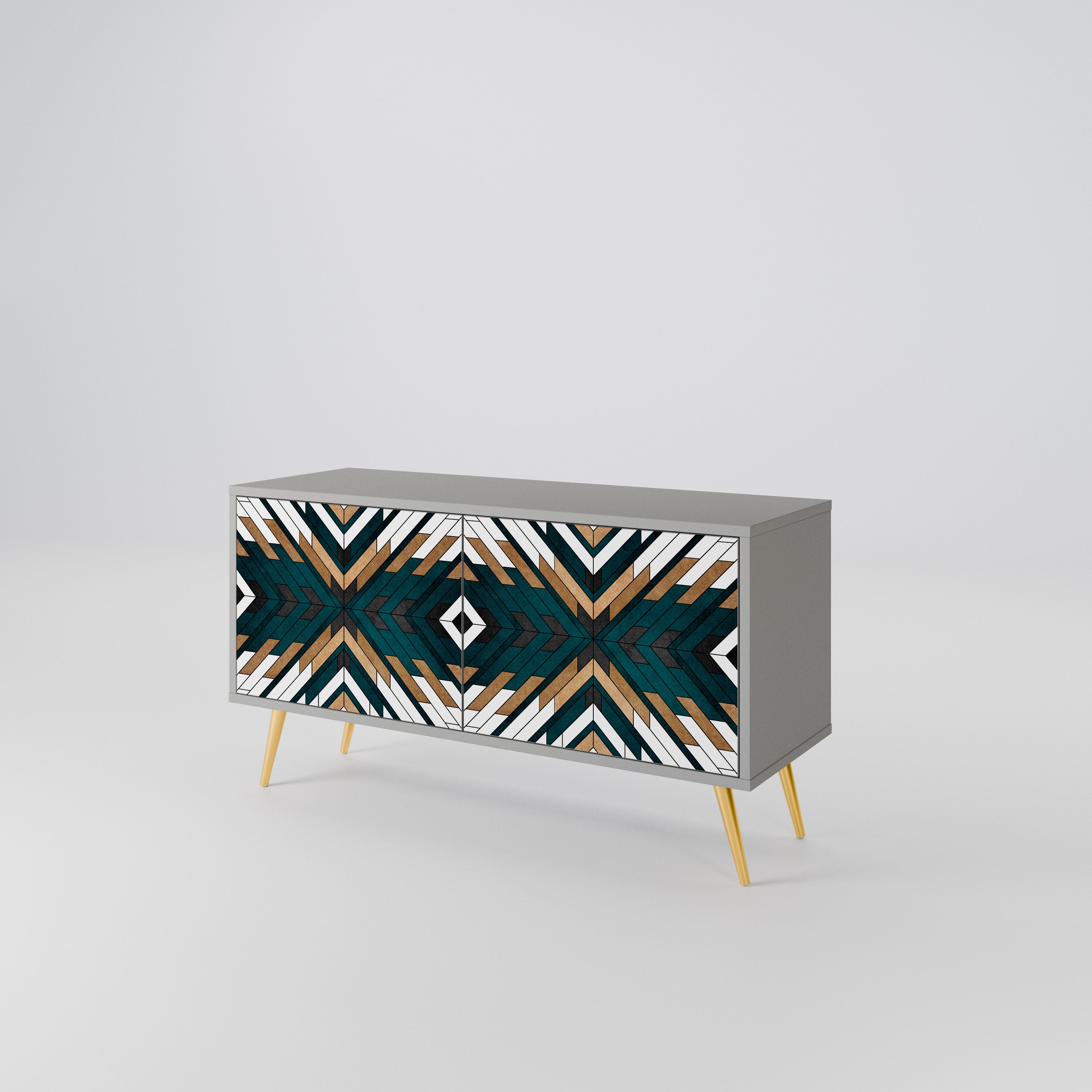 ARTISTIC GEOMETRY Compact 2-Door TV Cabinet