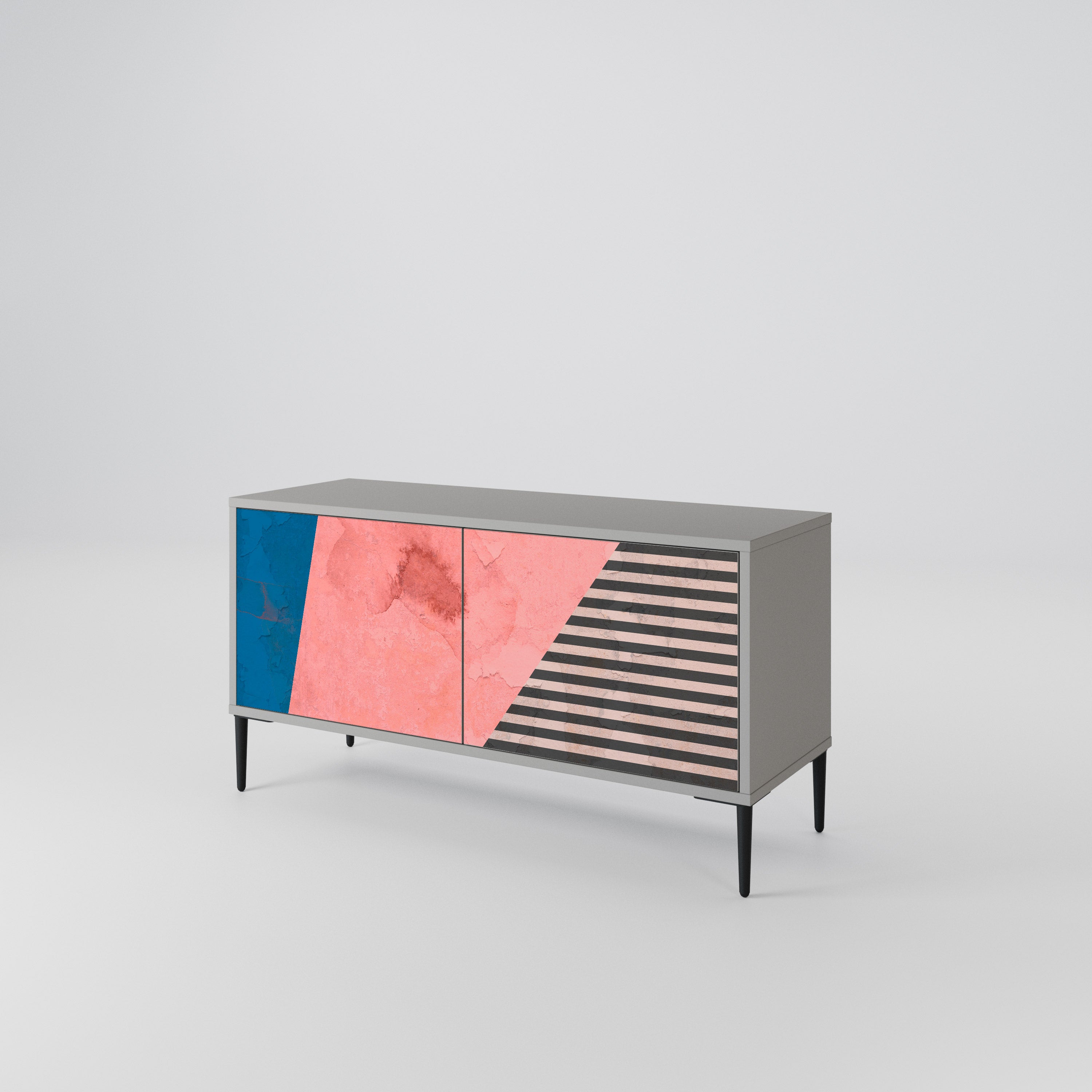 GLAMOROUS STRIPE Compact 2-Door TV Cabinet