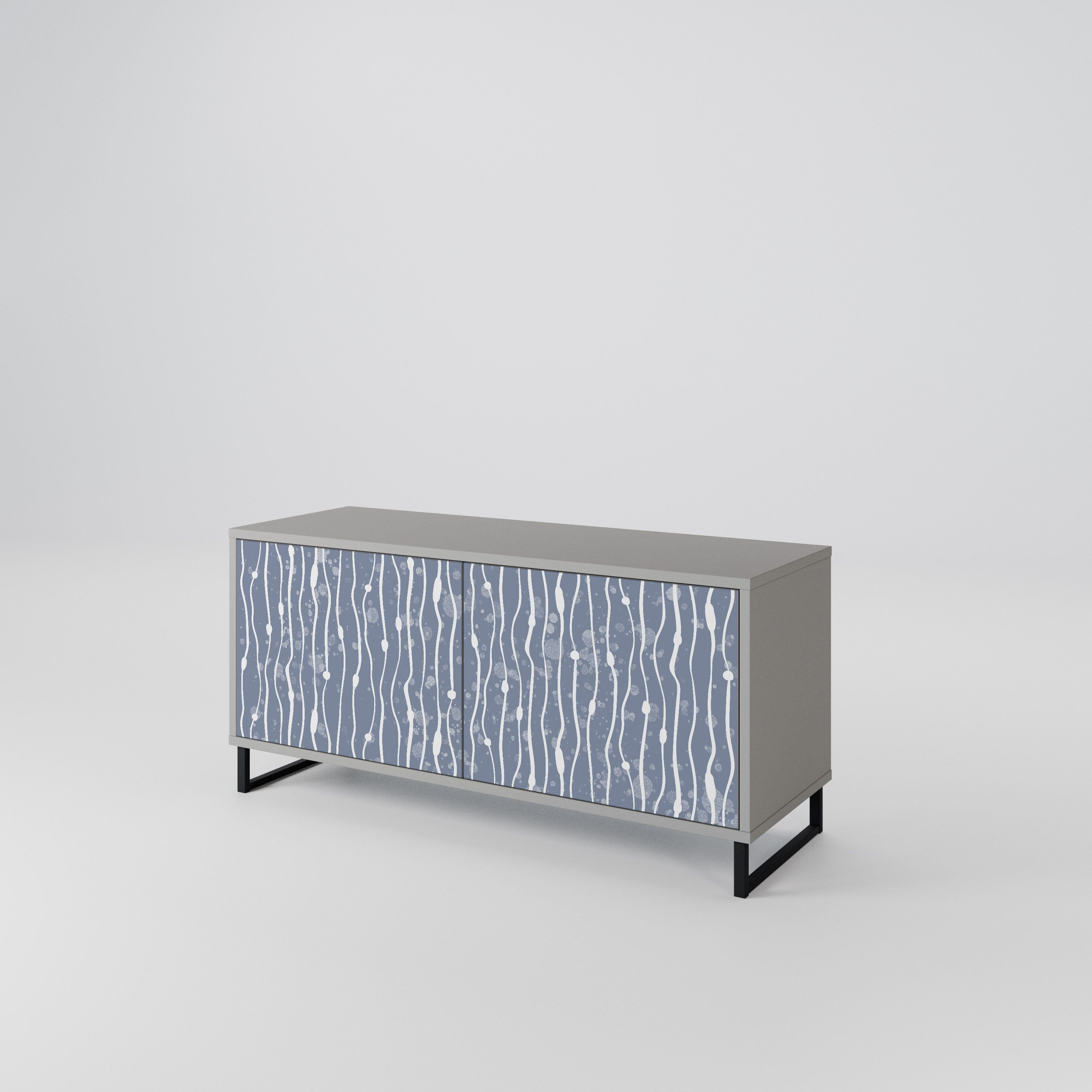 GRAPHITE RAIN Compact 2-Door TV Cabinet