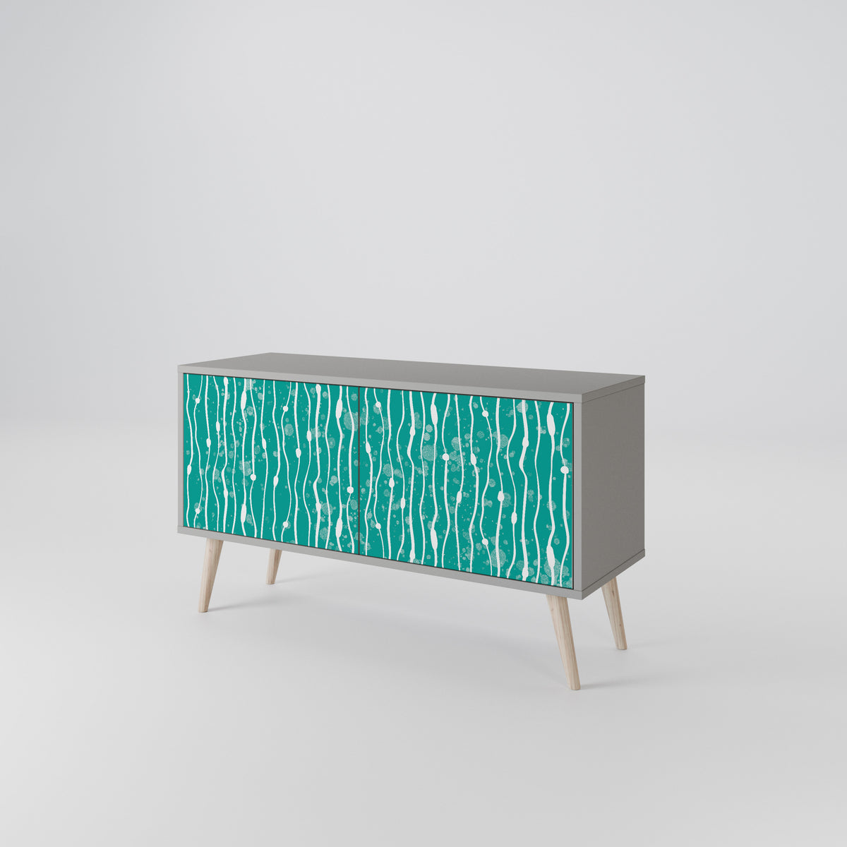 TURQUOISE RAIN Compact 2-Door TV Cabinet