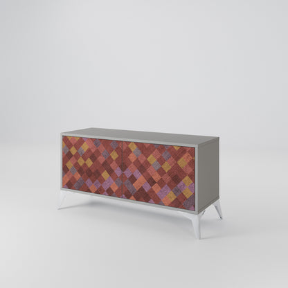 PAINTED SQUARES Compact 2-Door TV Cabinet