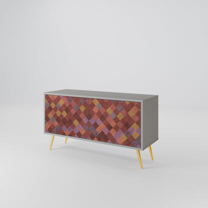 PAINTED SQUARES Compact 2-Door TV Cabinet