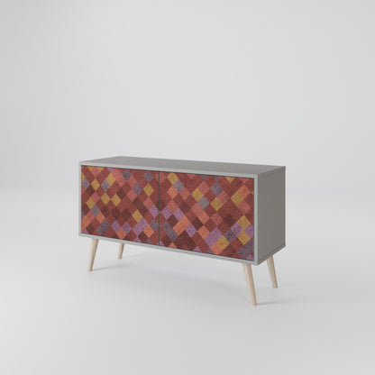PAINTED SQUARES Compact 2-Door TV Cabinet