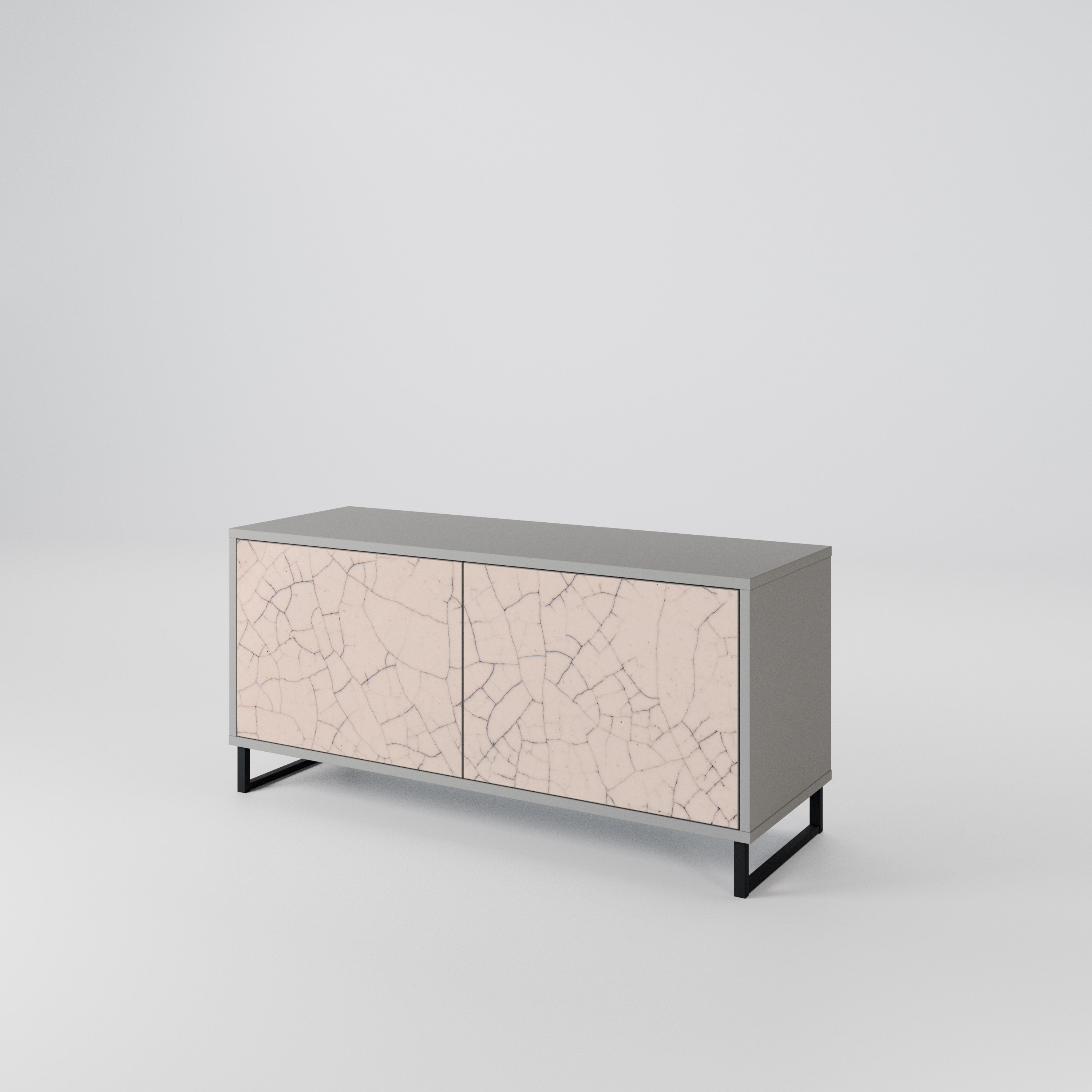 CERAMIC TEXTURE Compact 2-Door TV Cabinet