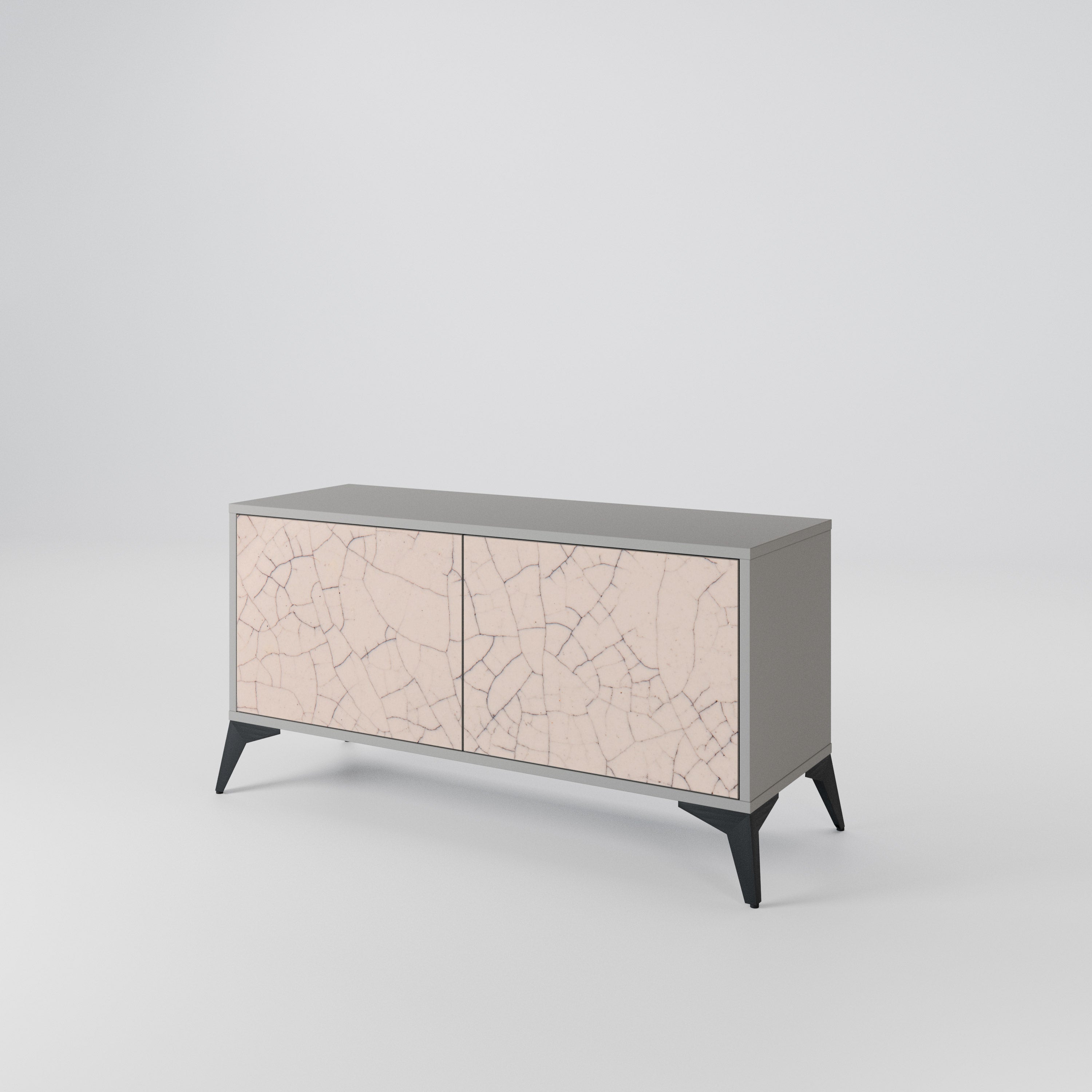 CERAMIC TEXTURE Compact 2-Door TV Cabinet
