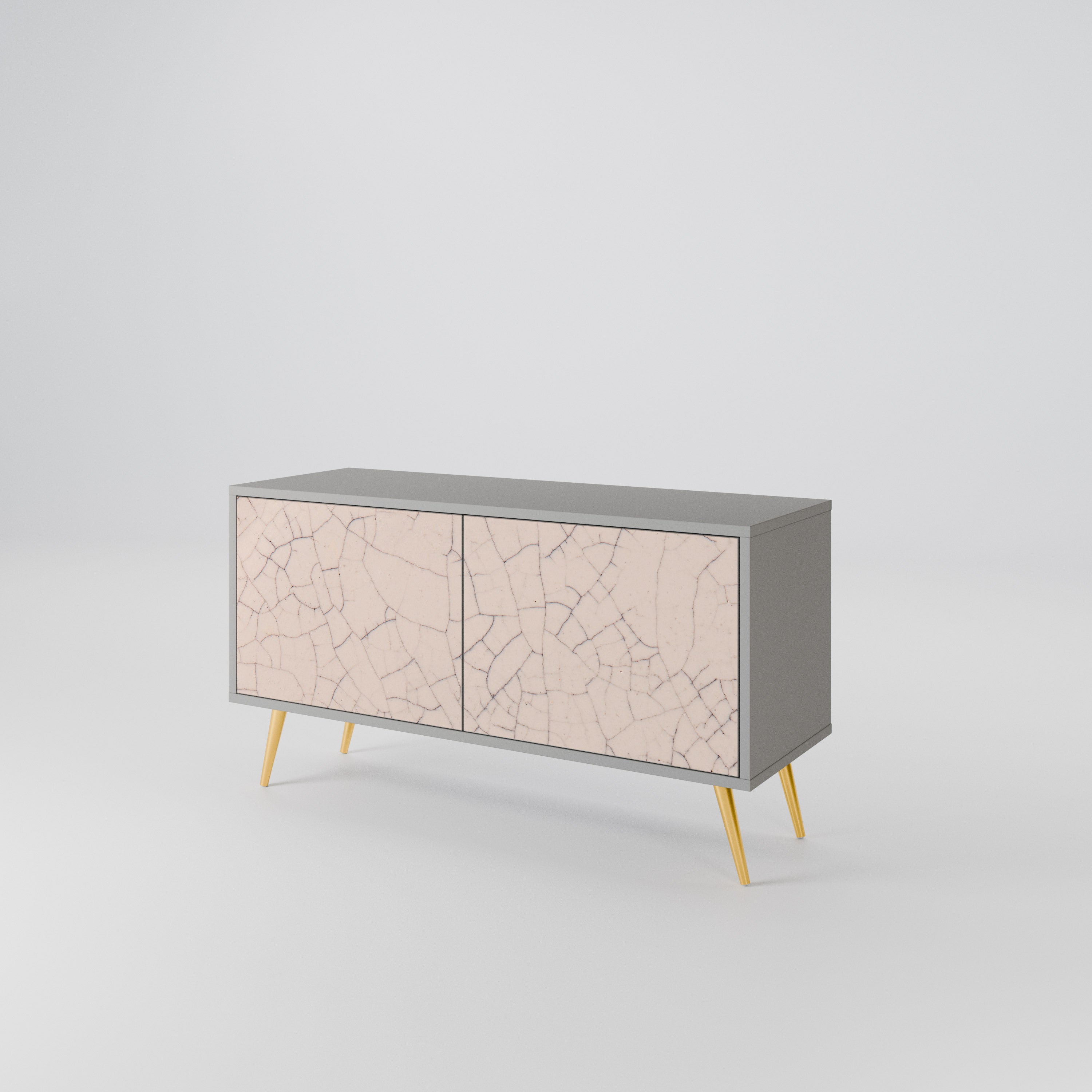 CERAMIC TEXTURE Compact 2-Door TV Cabinet