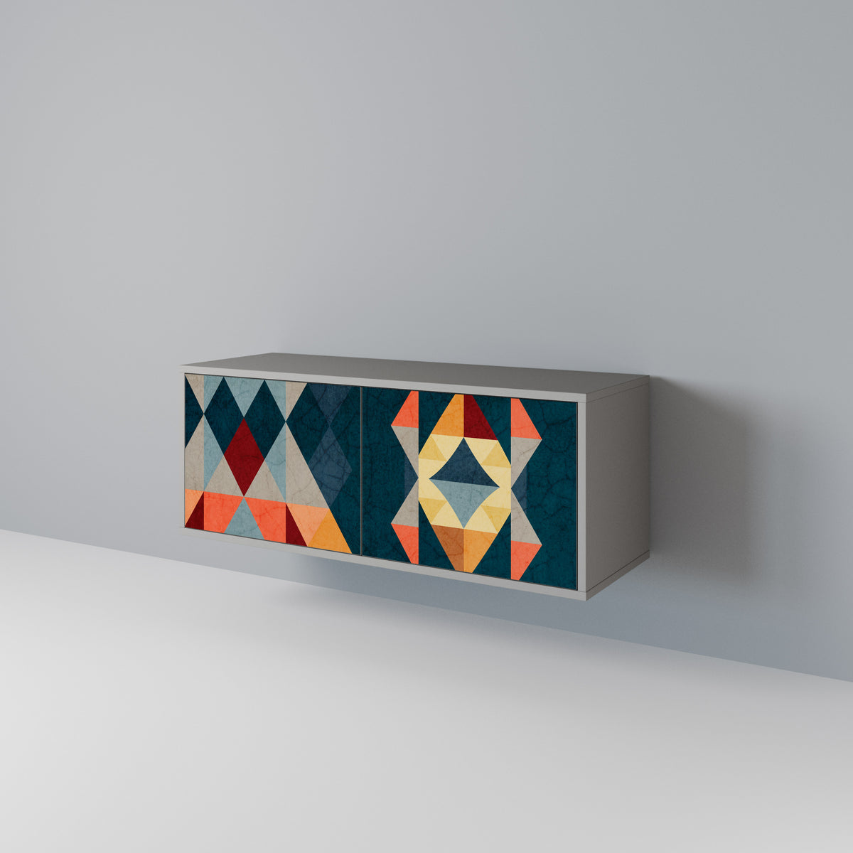 CRACKED ILLUSION Compact 2-Door TV Cabinet