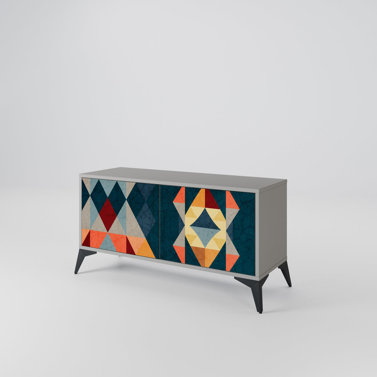 CRACKED ILLUSION Compact 2-Door TV Cabinet